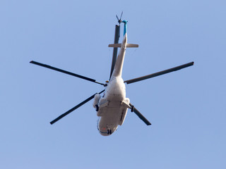 helicopter on a blue sky