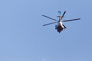 helicopter on a blue sky