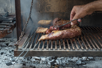 Argetine Asado  Barbecue, meat cooked over grill. Latin american