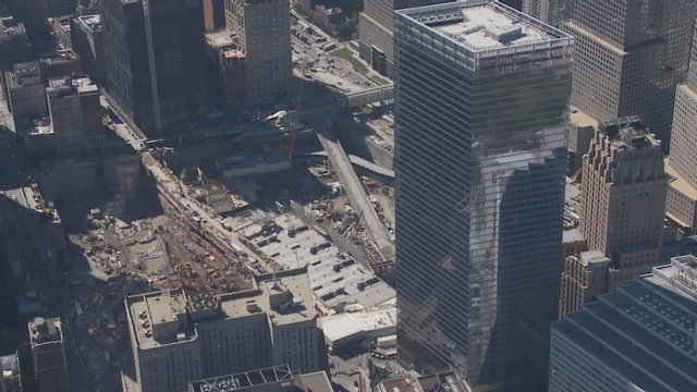 aerial view ground zero manhattan