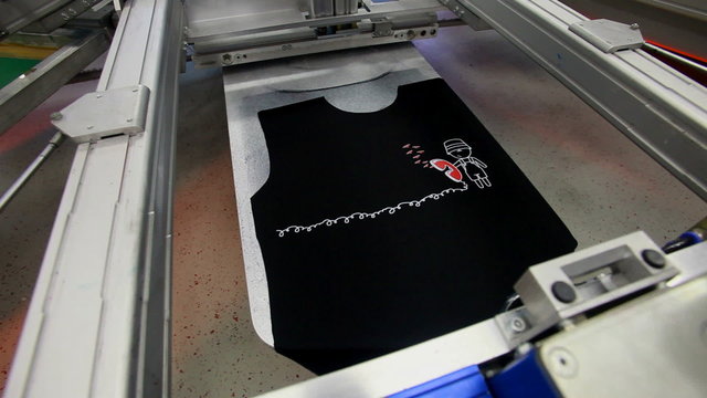 Screen printing manufacturing on t-shirts