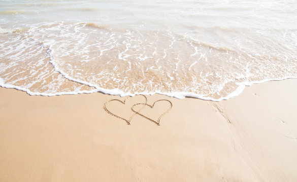 Herzen am Strand