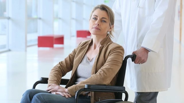 Mature woman in wheelchair 