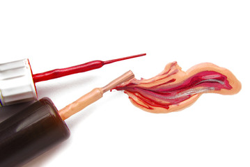 closeup of the fingernail polish enamel