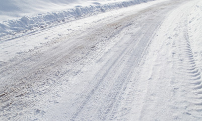 winter road in the mountains