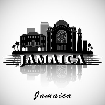 Modern Jamaica Skyline Design. Vector silhouette