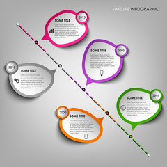 Time line info graphic with design stickers template