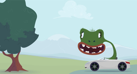 Green lizard cartoon