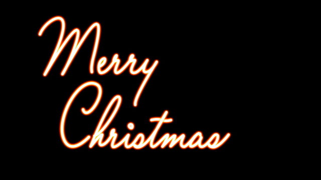 merry christmas looping text on black