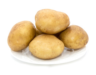 potatoes on a white background