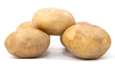 Fototapeta na wymiar potatoes on a white background