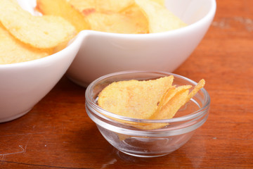 Potato chips. Close up