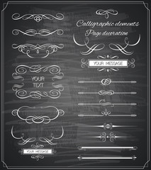Vintage ornaments and dividers, calligraphic design elements