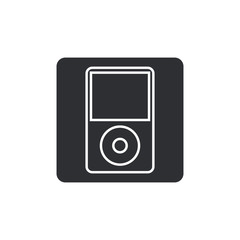 Portable media player icon.  black button