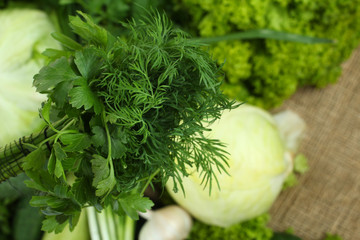 parsley dill and other green vegetables