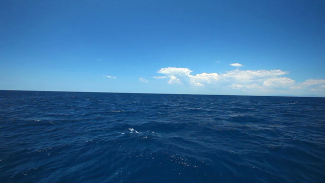Sailing through the islands on sailing boat in Croatia