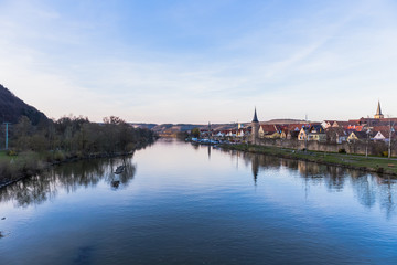 Fototapeta na wymiar Karlstadt at the river Main