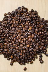Roasted brown coffee beans, can be used as a background