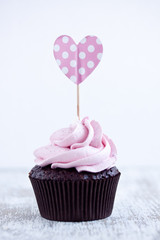 pink chocolate cupcake