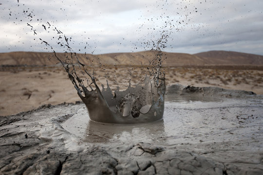 mud slash volcano, Gobustan, Azerbaijan