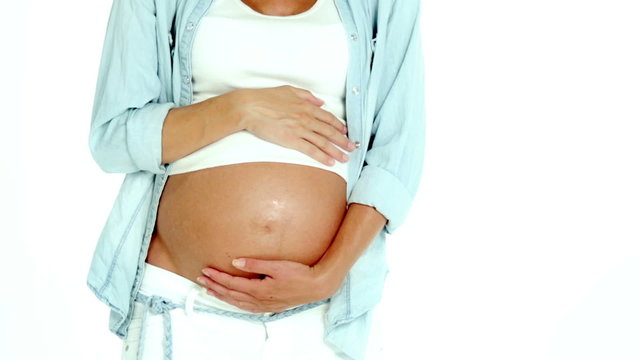 detail expecting mother pregnant belly