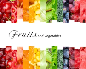 Poster Fresh fruits and vegetables © seralex