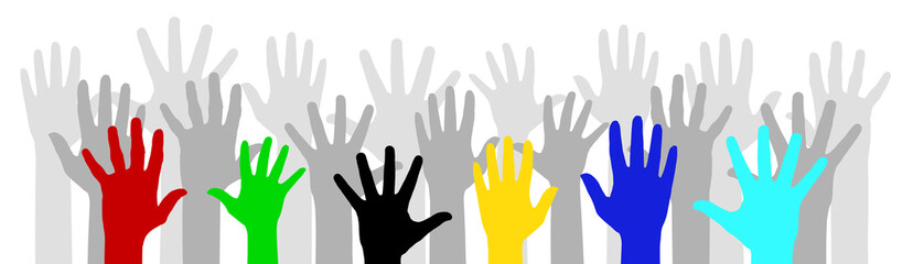 Fototapeta premium Multicolored hands