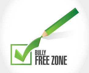 bully free zone check mark sign