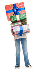 Naklejka premium boy with gift box