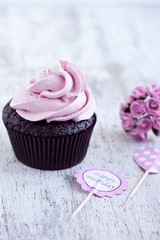 pink chocolate cupcake