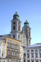 Fototapeta na wymiar Old Cathedral (Alter Dom, Ignatiuskirche). Linz, Austria