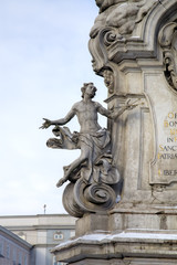 Fototapeta na wymiar Plague Column. Decoration elements. Linz, Austria