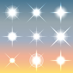 Fototapeta premium Vector lens flares Set collection 8