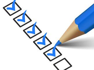 Checklist With Blue Checkmark Icon