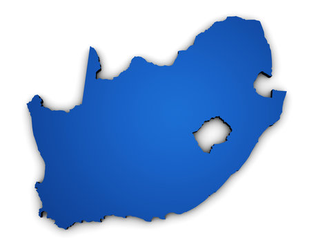 South Africa Map 3d Shape