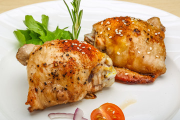 Roasted chicken thighs
