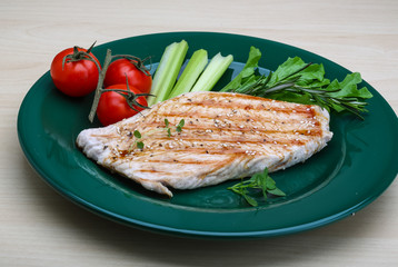 Grilled turkey steak