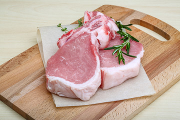 Raw pork steak