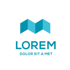 Business logo icon design template with letter M and house