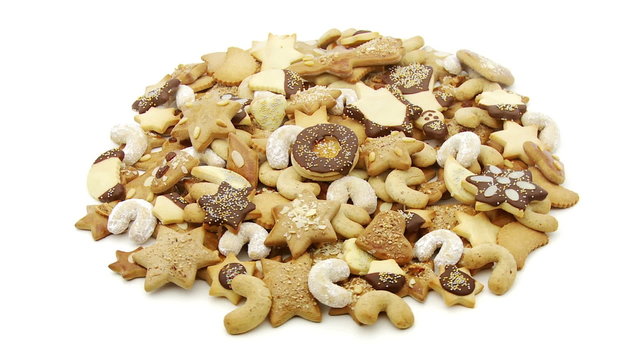 heap of christmas cookies looping