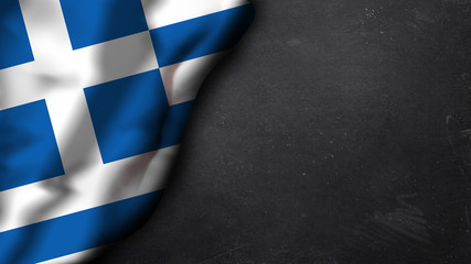 griechische Flagge auf Schiefertafel