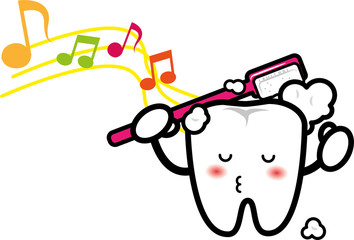 自分で歯磨きする歯