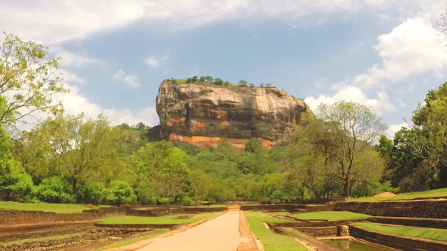 View of park below from Sigiriya rock in Sri Lanka