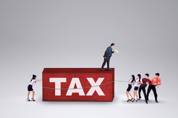 Fototapeta premium Business group with a tax burden