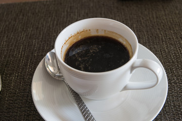 Black coffee on the table