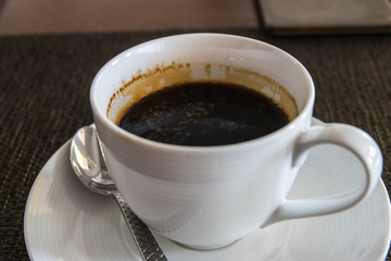 Black coffee on the table