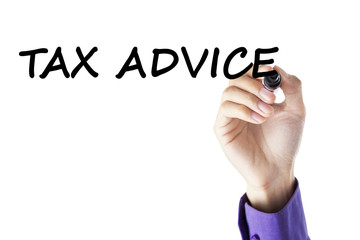 Hand writes tax advice