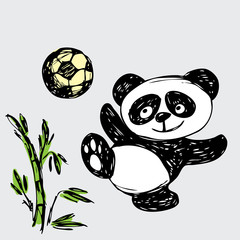 Cute Panda plays ball