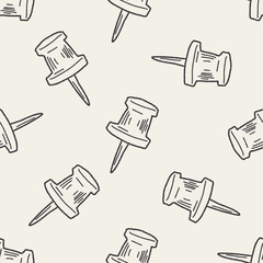 doodle pushpin seamless pattern background