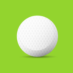 golf ball over green background flat vector